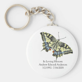Llavero Mariposa conmemorativa personalizada en memoria am
