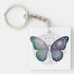 Llavero Mariposa Cósmica Estética Celestial Naturaleza