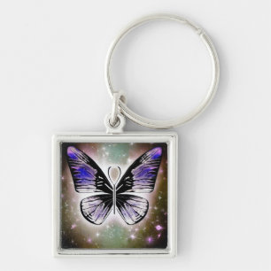 Llavero Mariposa cósmica púrpura