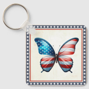 Llavero Mariposa de Estados Unidos/patriota 4 de julio