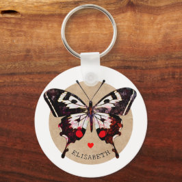 Llavero Mariposa de Grunge Cute Vintage Y Corazones Añadir