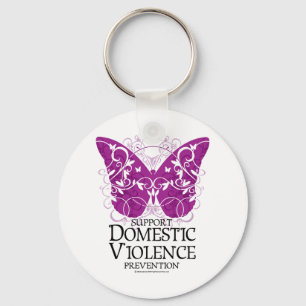 Llavero Mariposa de la violencia en el hogar