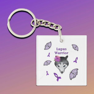 Llavero Mariposa de Lupus Warrif Wolf Purple Ribbon