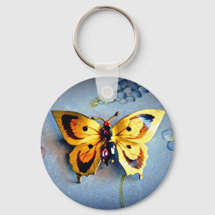 Llavero Mariposa de metal y joya