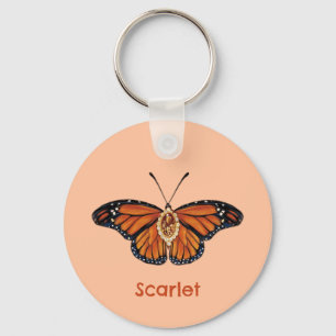 Llavero Mariposa de monarca citrina personalizada de novie