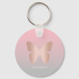 Llavero Mariposa de oro rosa moderna y elegante