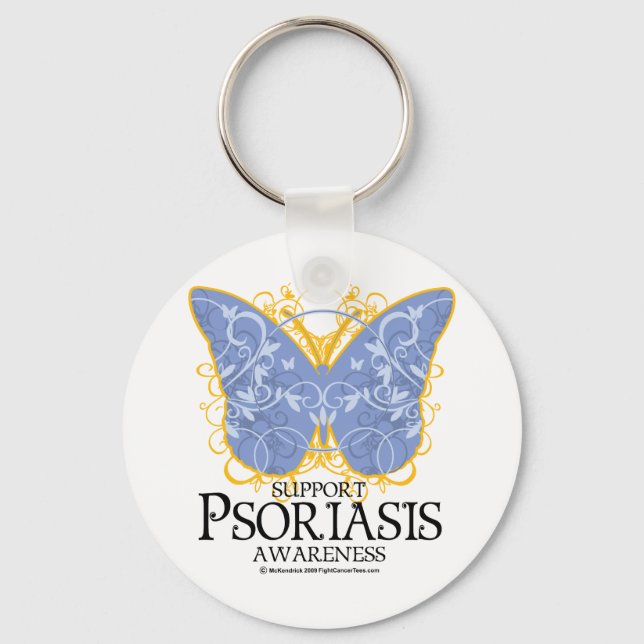 Llavero Mariposa de Psoriasis (Anverso)