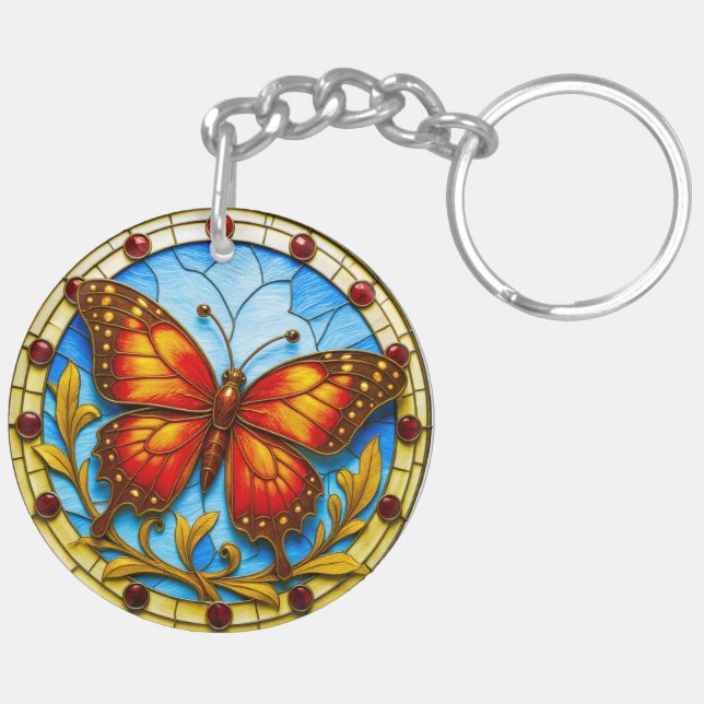 Llavero mariposa de vidriera (Izquierda Bajo)