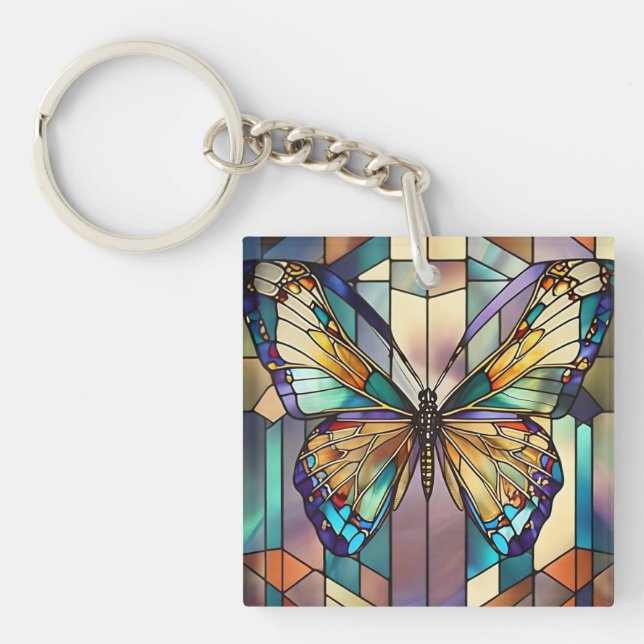 Llavero Mariposa de vidrio templado (Frente)