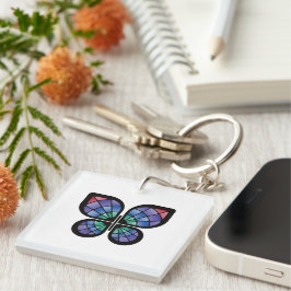 Llavero Mariposa de vidrio templado