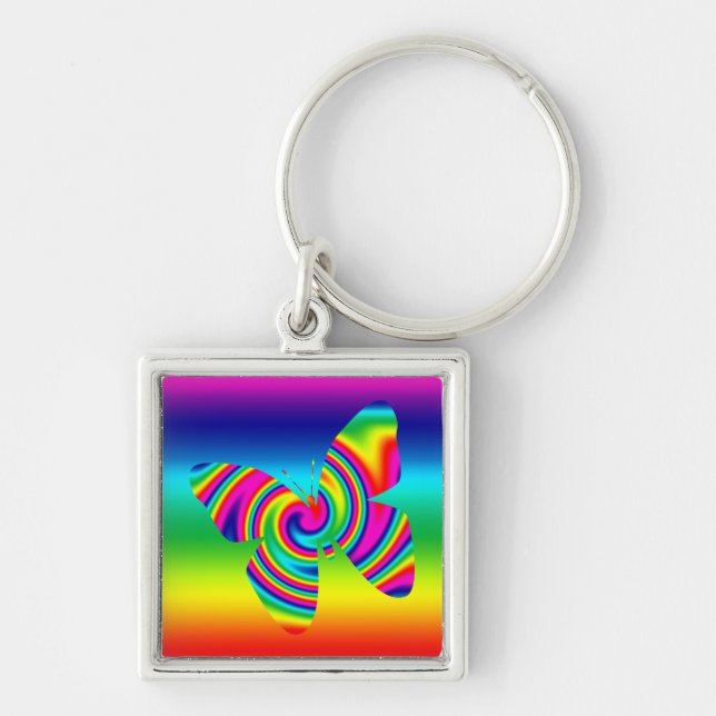 Llavero Mariposa del giro del arco iris (Frente)