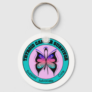 Llavero Mariposa del superviviente del cáncer de tiroides