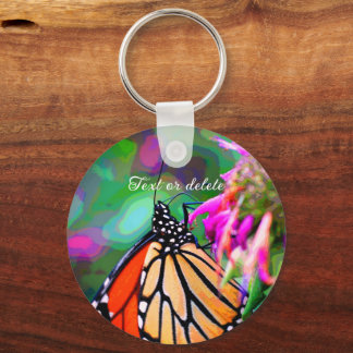 Llavero Mariposa En Flor Resumen Arte Personalizado