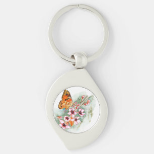 Llavero Mariposa en flores de cerezo