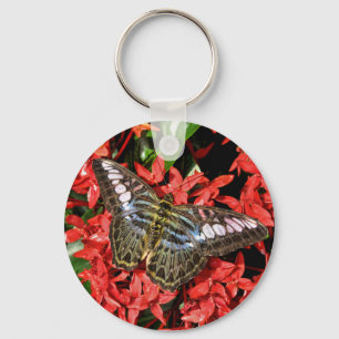 Llavero Mariposa en las flores rojas