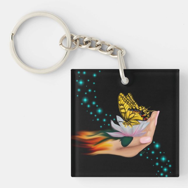 Llavero Mariposa en Lotus Bloom (Frente)
