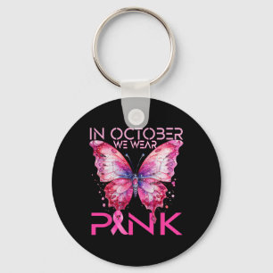Llavero Mariposa En Octubre Usamos Cáncer De Mama Rosa