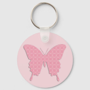 Llavero Mariposa en papel tapiz - rosa claro