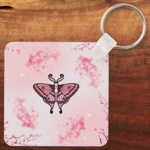 Llavero Mariposa Floral, Suave Fantasía de Sakura