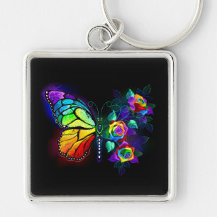 Llavero Mariposa florida arcoiris