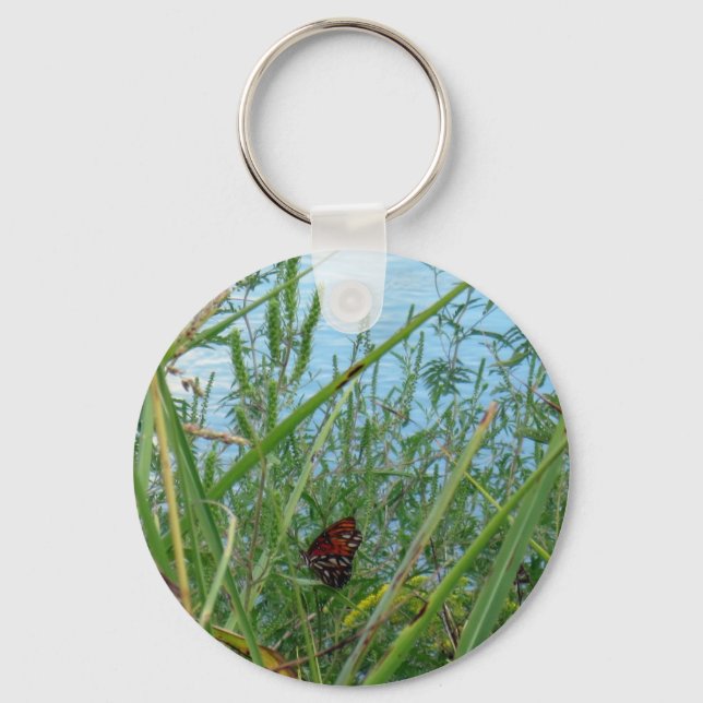 Llavero Mariposa junto al río (Anverso)