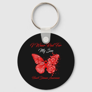 Llavero Mariposa Llevo Rojo Por Mi Hijo Conciencia De Enfe