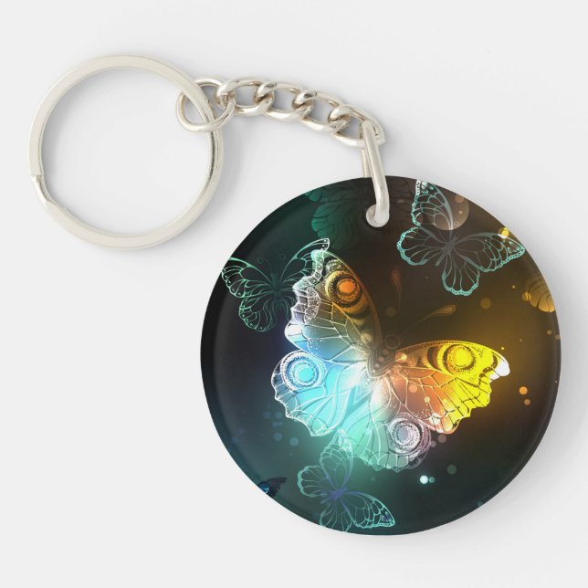 Llavero Mariposa luminosa y mariposas nocturnas (Frente)