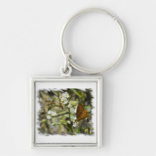 Llavero Mariposa naranja y abeja