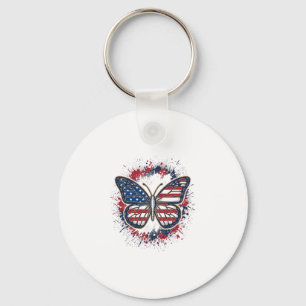 Llavero Mariposa Patriótica Grabado Vintage Vector Desig