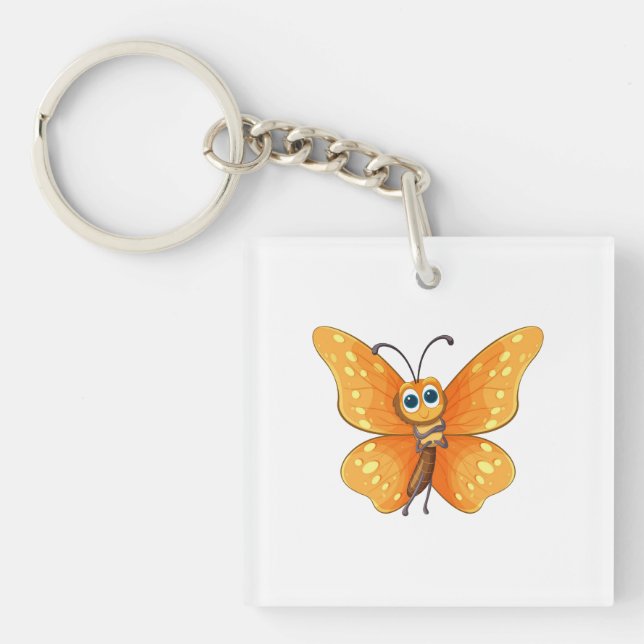 Llavero Mariposa Personalizado alegre (Frente)