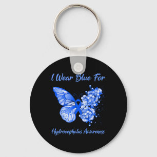 Llavero Mariposa Que Uso Azul Para Concienciación Sobre Hi