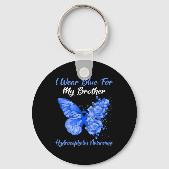 Llavero Mariposa Que Uso Azul Para Mi Hermano Hydrocephalu (Anverso)