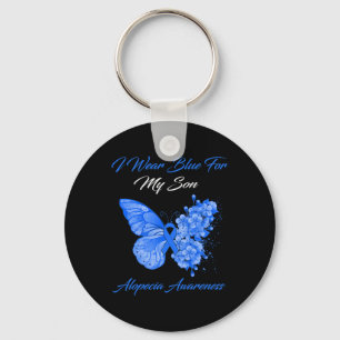 Llavero Mariposa Que Uso Azul Para Mi Hijo Alopecia Awaren