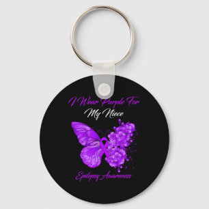 Llavero Mariposa Que Uso Púrpura Para Mi Niña Epilepsia Aw