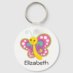 Llavero Mariposa rosada personalizada