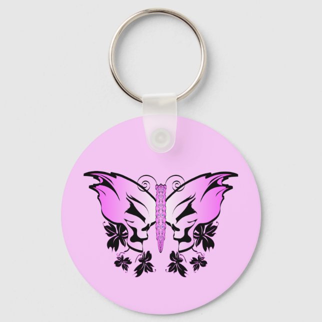 Llavero Mariposa Skull Pink (Anverso)