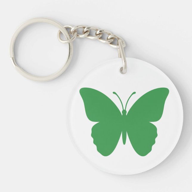 Llavero Mariposa Verde de Color Editable (Frente)