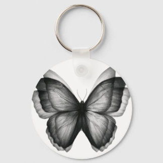 Llavero Mariposa Vintage en Blanco y Negro