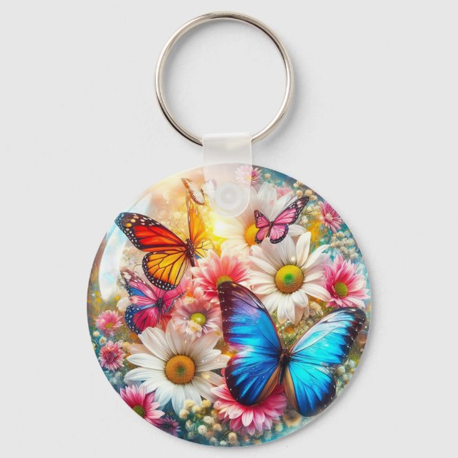 Llavero Mariposa y flor (Reverso )