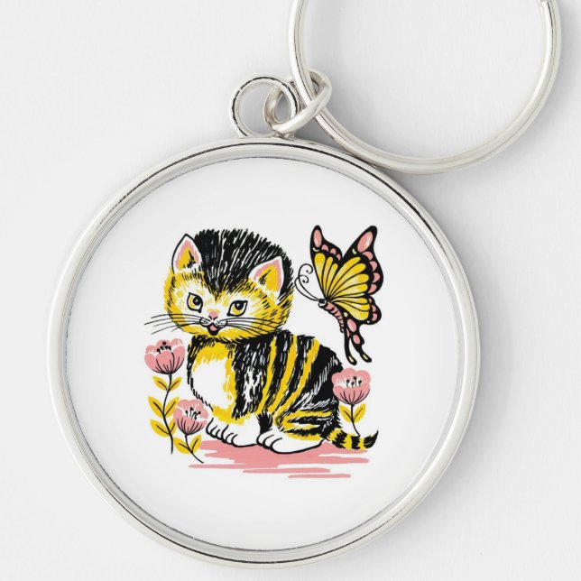 Llavero Mariposa y gatitos (Frente)