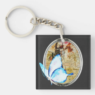 Llavero Mariposa Y Marco De Acuarela