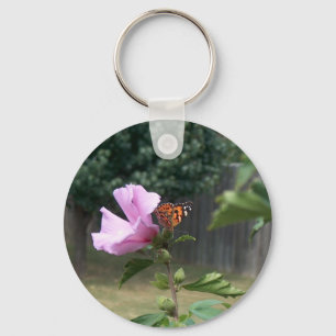 Llavero Mariposa y Rosa de Sharon