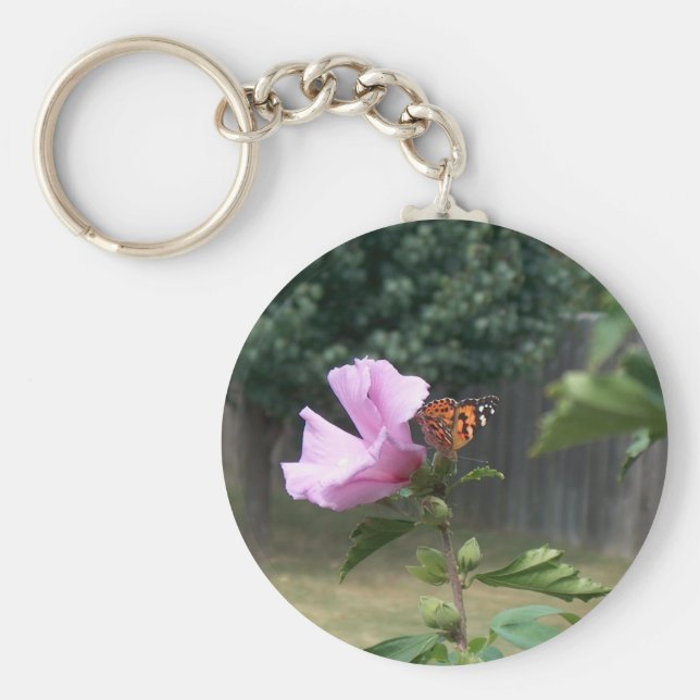 Llavero Mariposa y Rosa de Sharon (Frente)