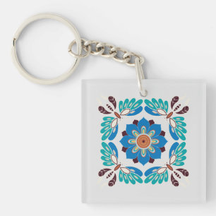 Llavero mariposas azules vintage y rosette