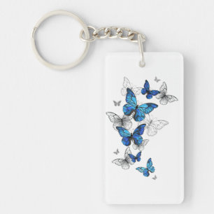 Llavero Mariposas Azules Voladoras Morpho