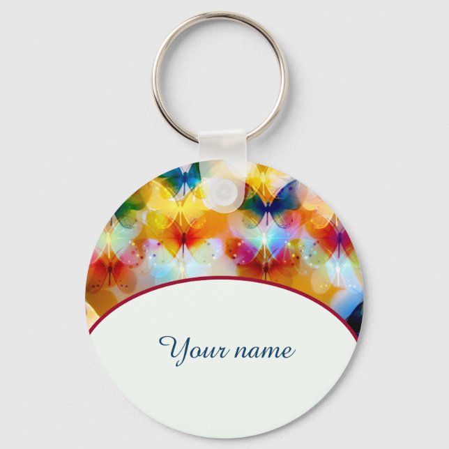 Llavero Mariposas coloridas personalizadas (Anverso)