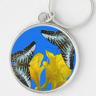 Llavero Mariposas de barquillos azules malayas en Canna Ki