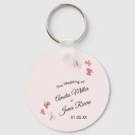 Llavero Mariposas rosadas Jardín Romántico Boda simple