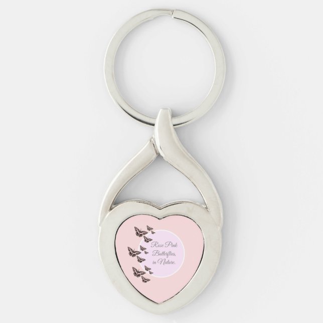 Llavero mariposas rosadas Rosas (Anverso)