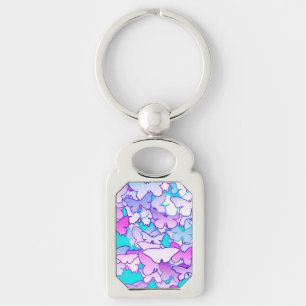 Llavero Mariposas, violeta y turquesa